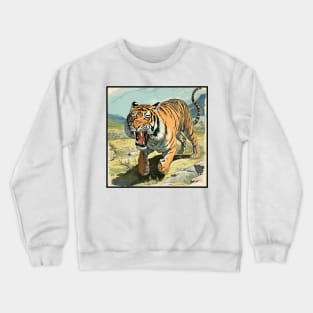 Colorful Tiger Cartoon Vintage Bengals Tiger Drawing Comics Fearless Tiger Crewneck Sweatshirt